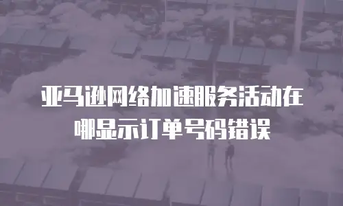 亚马逊网络加速服务活动在哪显示订单号码错误