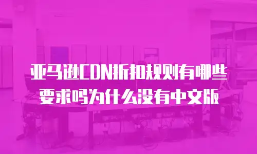 亚马逊CDN折扣规则有哪些要求吗为什么没有中文版