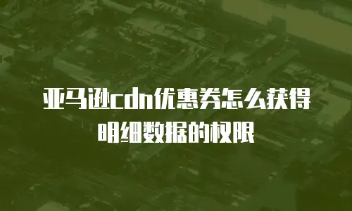 亚马逊cdn优惠券怎么获得明细数据的权限