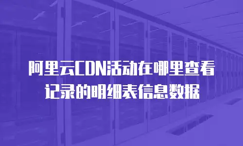 阿里云CDN活动在哪里查看记录的明细表信息数据