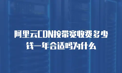 阿里云CDN按带宽收费多少钱一年合适吗为什么