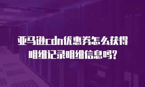 亚马逊cdn优惠券怎么获得明细记录明细信息吗?