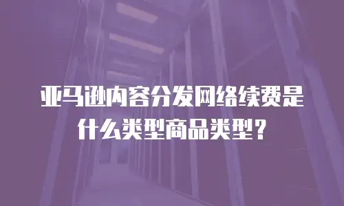 亚马逊内容分发网络续费是什么类型商品类型？