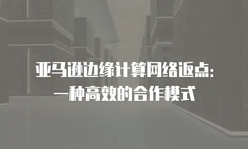 亚马逊边缘计算网络返点：一种高效的合作模式