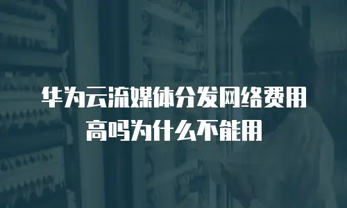华为云流媒体分发网络费用高吗为什么不能用