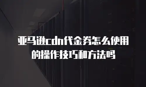 亚马逊cdn代金券怎么使用的操作技巧和方法吗