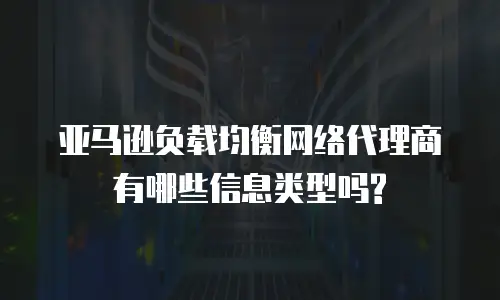 亚马逊负载均衡网络代理商有哪些信息类型吗?