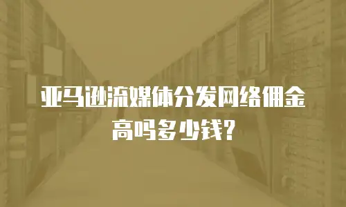 亚马逊流媒体分发网络佣金高吗多少钱？