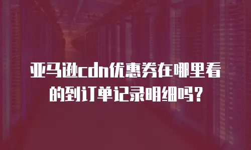 亚马逊cdn优惠券在哪里看的到订单记录明细吗？