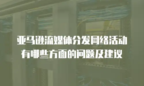 亚马逊流媒体分发网络活动有哪些方面的问题及建议