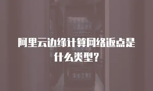 阿里云边缘计算网络返点是什么类型？