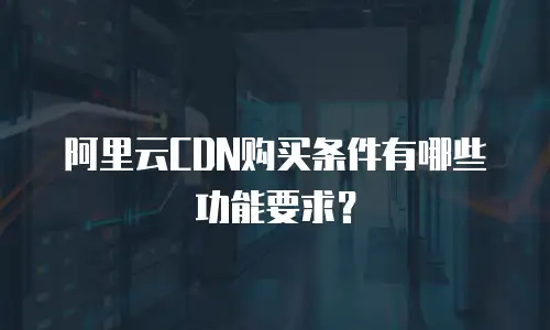 阿里云CDN购买条件有哪些功能要求？