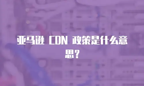 亚马逊 CDN 政策是什么意思？