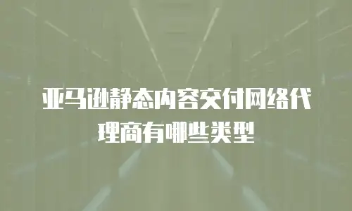 亚马逊静态内容交付网络代理商有哪些类型