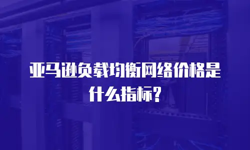 亚马逊负载均衡网络价格是什么指标?