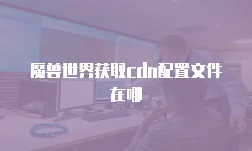魔兽世界获取cdn配置文件在哪