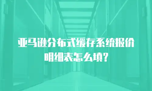 亚马逊分布式缓存系统报价明细表怎么填？