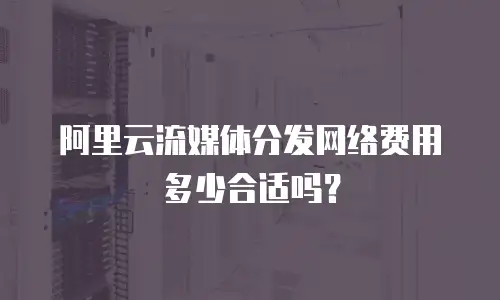 阿里云流媒体分发网络费用多少合适吗？