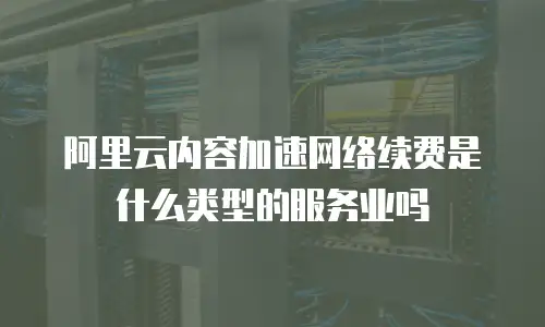 阿里云内容加速网络续费是什么类型的服务业吗
