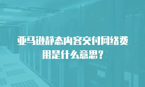 亚马逊静态内容交付网络费用是什么意思？