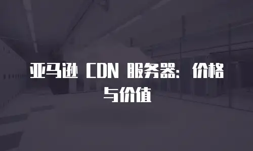 亚马逊 CDN 服务器：价格与价值