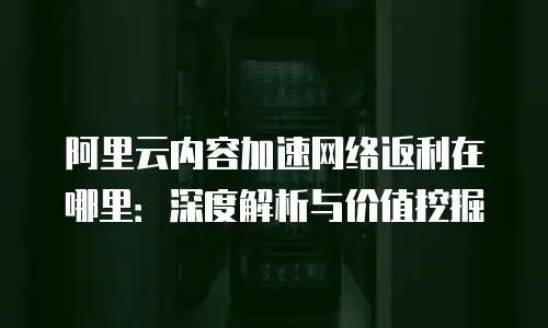 阿里云内容加速网络返利在哪里：深度解析与价值挖掘