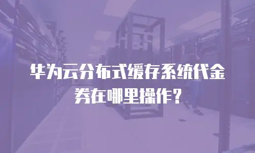 华为云分布式缓存系统代金券在哪里操作？