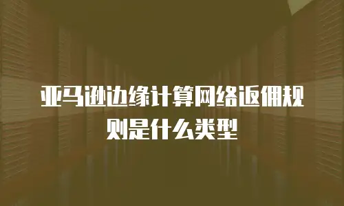 亚马逊边缘计算网络返佣规则是什么类型