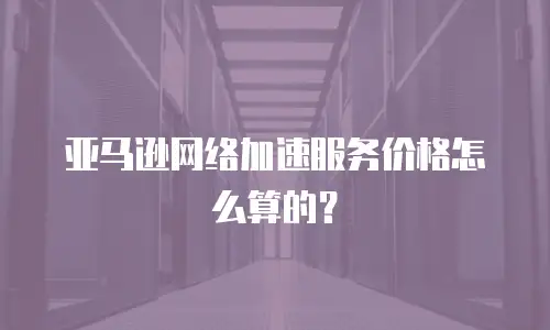 亚马逊网络加速服务价格怎么算的？