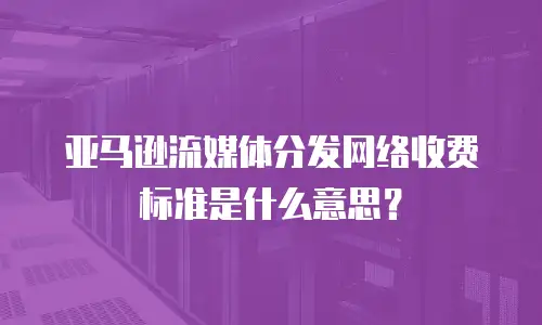 亚马逊流媒体分发网络收费标准是什么意思？