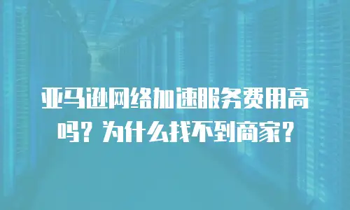 亚马逊网络加速服务费用高吗？为什么找不到商家？