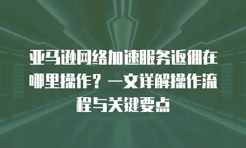 亚马逊网络加速服务返佣在哪里操作？一文详解操作流程与关键要点
