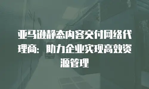亚马逊静态内容交付网络代理商：助力企业实现高效资源管理