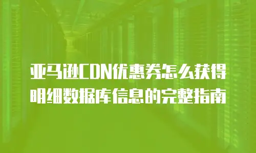 亚马逊CDN优惠券怎么获得明细数据库信息的完整指南
