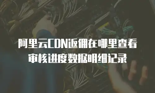 阿里云CDN返佣在哪里查看审核进度数据明细记录