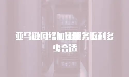 亚马逊网络加速服务返利多少合适