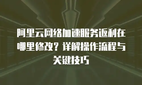 阿里云网络加速服务返利在哪里修改？详解操作流程与关键技巧