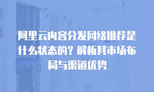 阿里云内容分发网络推荐是什么状态的？解析其市场布局与渠道优势