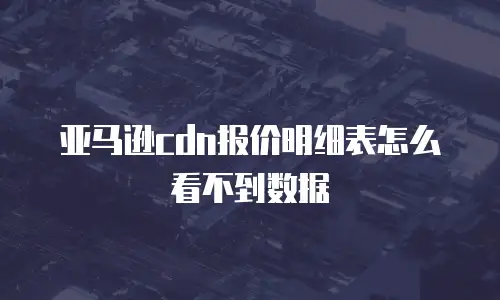 亚马逊cdn报价明细表怎么看不到数据