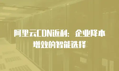阿里云CDN返利：企业降本增效的智能选择