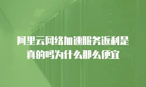 阿里云网络加速服务返利是真的吗为什么那么便宜