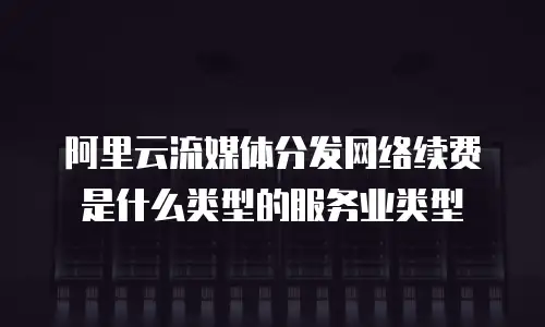 阿里云流媒体分发网络续费是什么类型的服务业类型