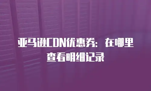 亚马逊CDN优惠券：在哪里查看明细记录