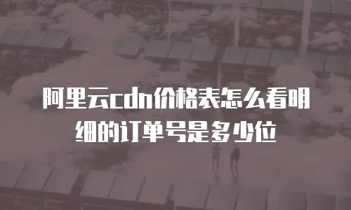 阿里云cdn价格表怎么看明细的订单号是多少位