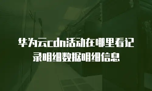 华为云cdn活动在哪里看记录明细数据明细信息