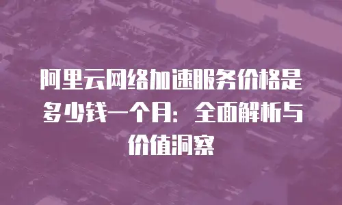 阿里云网络加速服务价格是多少钱一个月：全面解析与价值洞察
