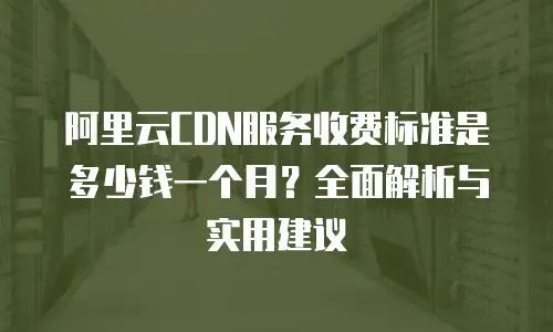 阿里云CDN服务收费标准是多少钱一个月？全面解析与实用建议