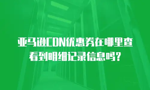 亚马逊CDN优惠券在哪里查看到明细记录信息吗？