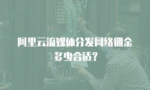 阿里云流媒体分发网络佣金多少合适？