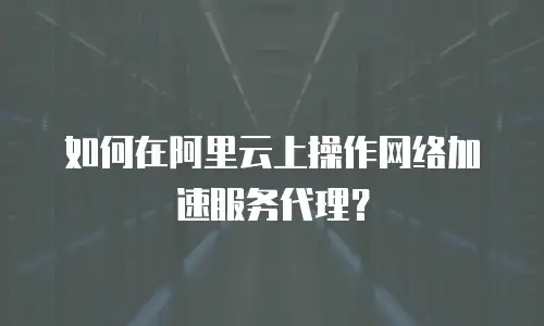 如何在阿里云上操作网络加速服务代理？